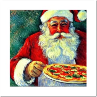 Santa is hungry for more pizza Posters and Art